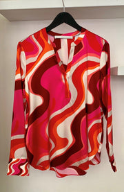 Cerise Silk Blouse