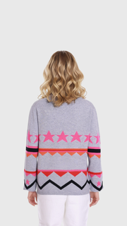 Round Neck Pink Star Knit