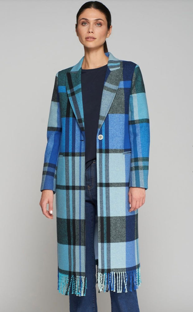 Blue Blanket Check Coat