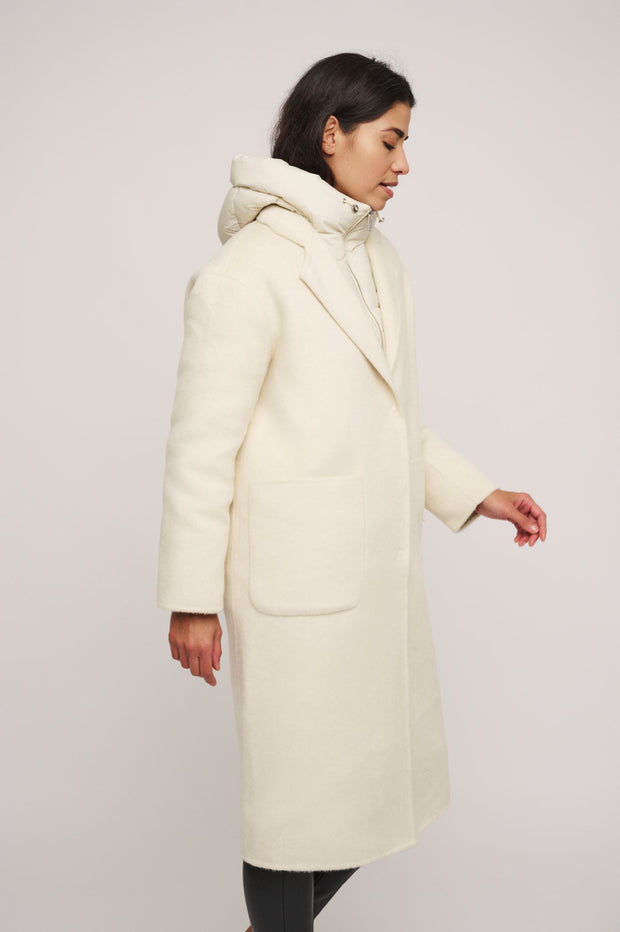 Reni Wool & Alpaca Coat with Removable Feather & Down Jacket