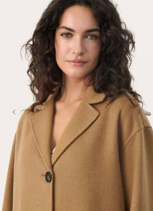 Lorelai Camel Wool Mix Coat