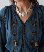 Audrey Blouse in Dipinto Di Blu