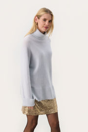 Leah Roll Neck Sweater - Pale Blue