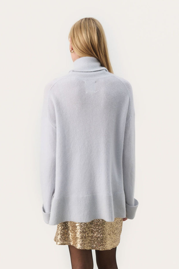 Leah Roll Neck Sweater - Pale Blue