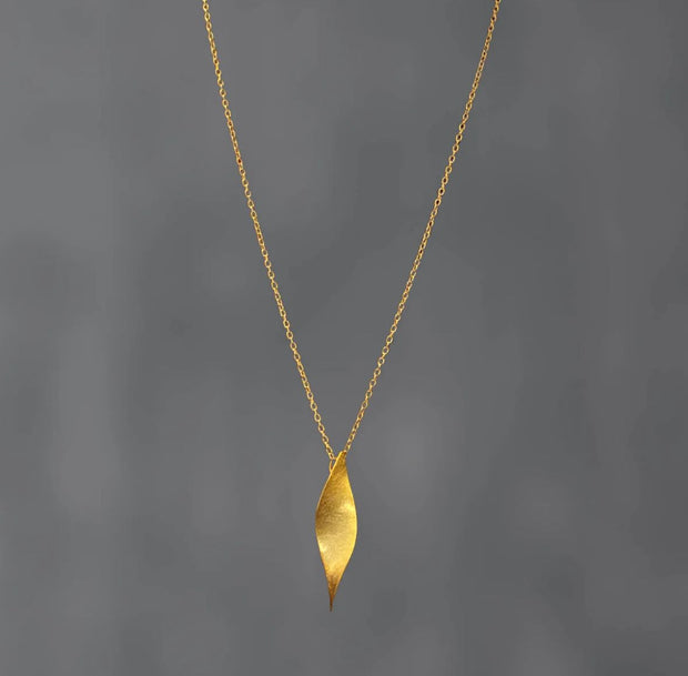 Brush Gold Vermeil Twist Pendant