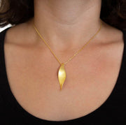 Brush Gold Vermeil Twist Pendant