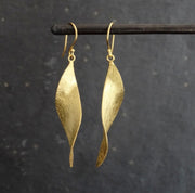 Brushed Long Twist Vermeil Earrings