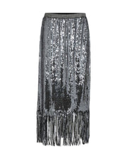 Miaz Silver Sequin Skirt