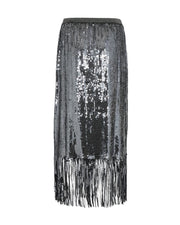 Miaz Silver Sequin Skirt