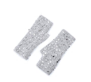 Silver Grey Fingerless Sequin Gloves